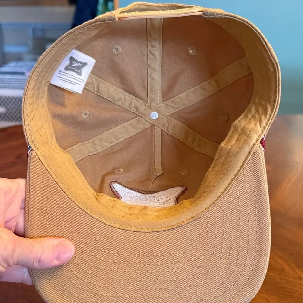 Miller High Life Trucker Snapback Hat NWOT Tan